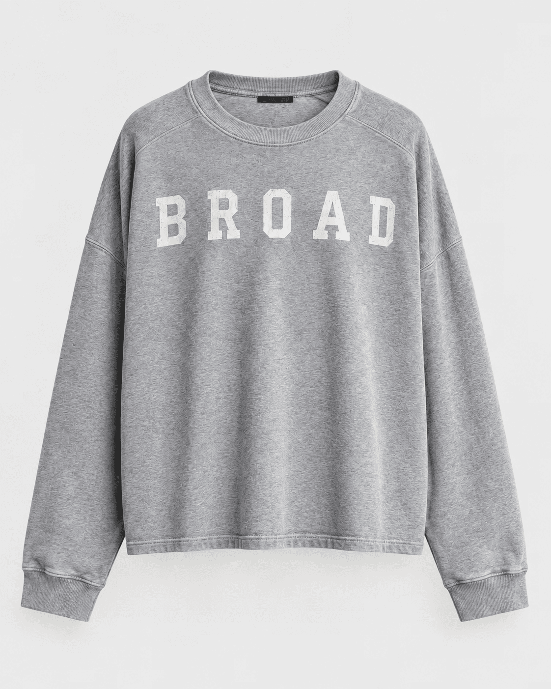 Broad Heather Grey Collegiate Crewneck, Heather grey